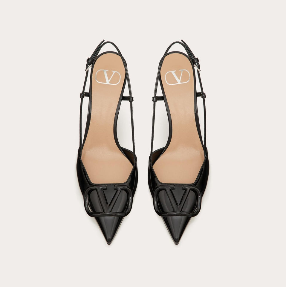 Valentino Black Lace Up Heels