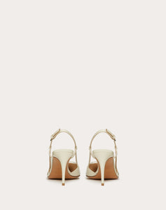 Valentino White Lace Up Heels