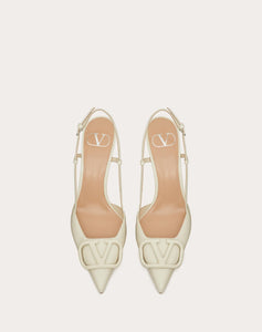 Valentino White Lace Up Heels